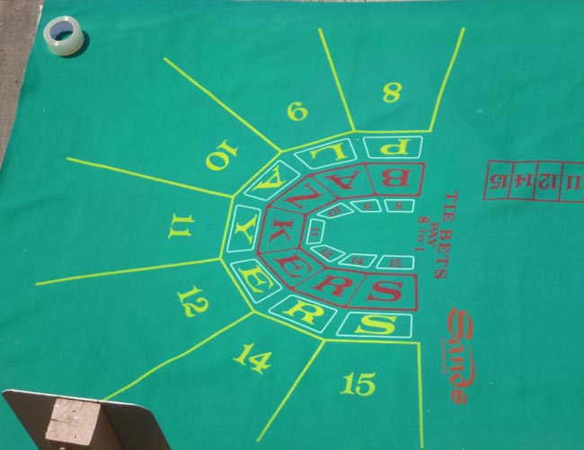  RARE Sands Casino Atlantic City authentic Baccarat Layout Felt for sale 