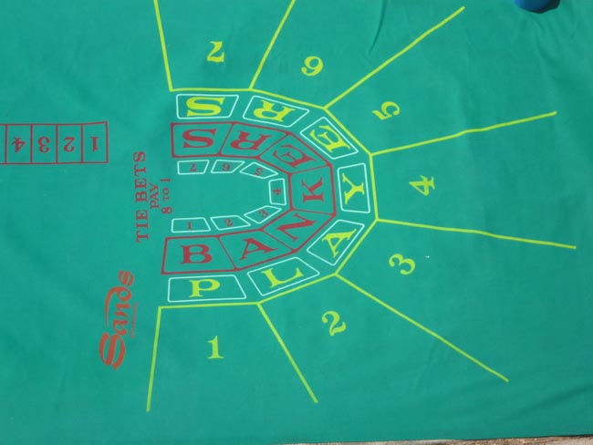  RARE Sands Casino Atlantic City authentic Baccarat Layout Felt for sale 