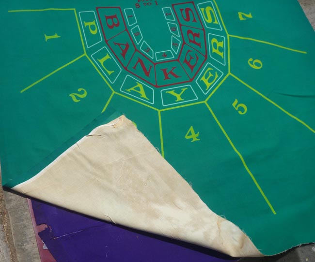  RARE Sands Casino Atlantic City authentic Baccarat Layout Felt for sale 