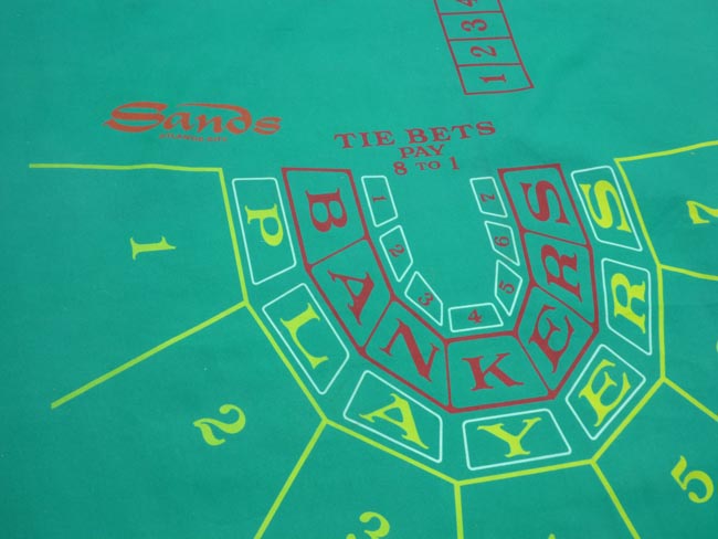  RARE Sands Casino Atlantic City authentic Baccarat Layout Felt for sale 