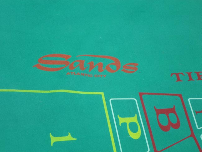  RARE Sands Casino Atlantic City authentic Baccarat Layout Felt for sale 