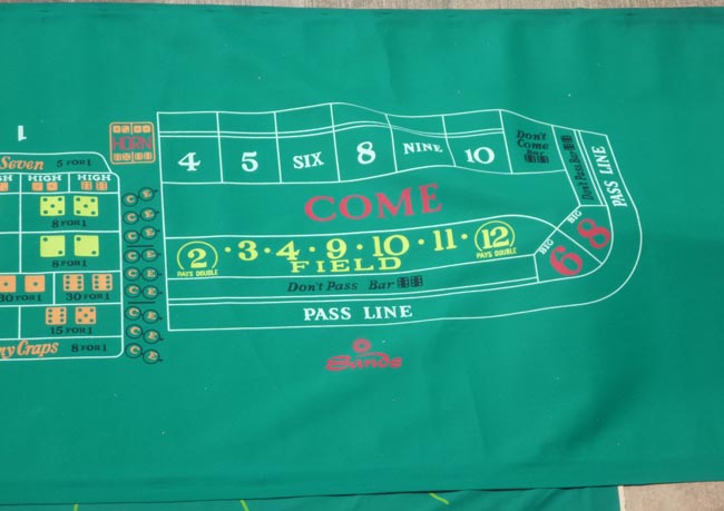  Sands Casino Las Vegas authentic Craps Layout table Felt for sale 