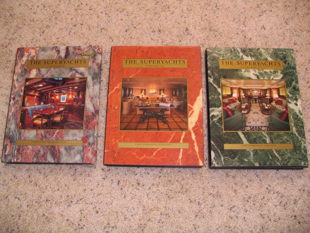  RARE COMPLETE SUPERYACHTS MEGAYACHTS BOOK COLLECTION 