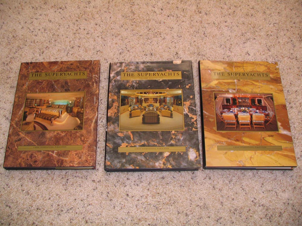  RARE COMPLETE SUPERYACHTS MEGAYACHTS BOOK COLLECTION 