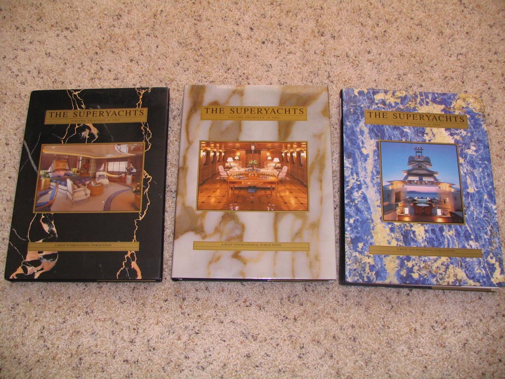  RARE COMPLETE SUPERYACHTS MEGAYACHTS BOOK COLLECTION 